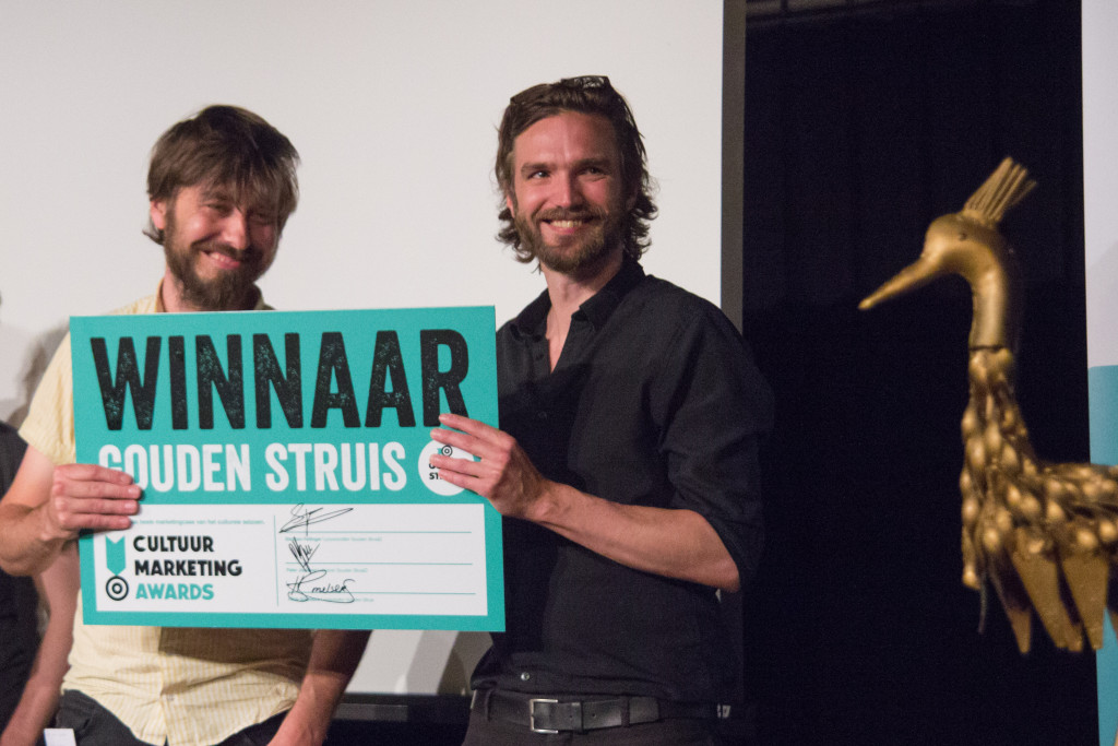 Winnaars van de Gouden Struis 2015: Leon Caren en Bas Morsch van We Are Public 