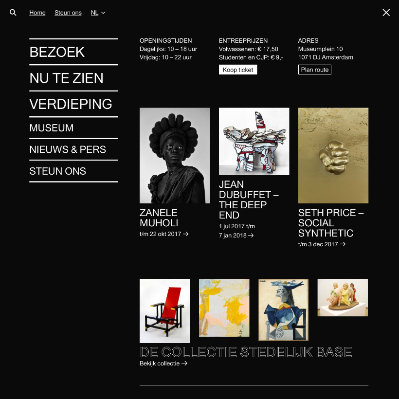 Menu website Stedelijk
