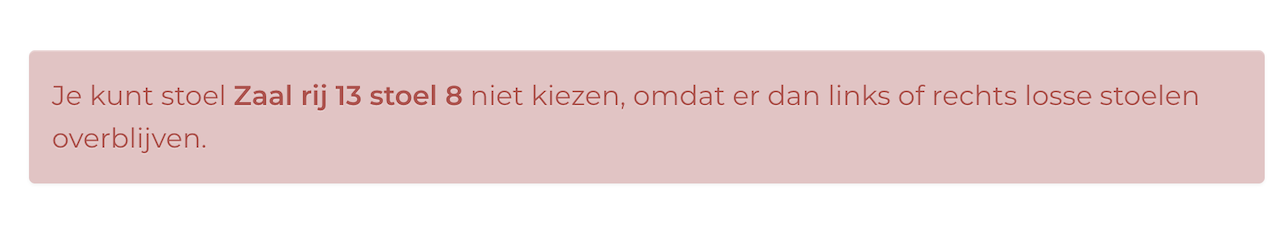 Voorbeeld-afbeelding: lichtroze achtergrond met rode tekst, bedoeld als foutmelding.